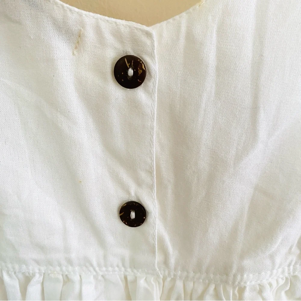 Girls Toddler Dress 100% Cotton Summer Sun Party Dress Vacation Small White New